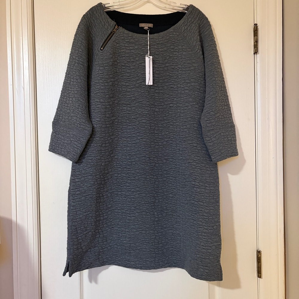 Lilla P. Gray Textured Dress